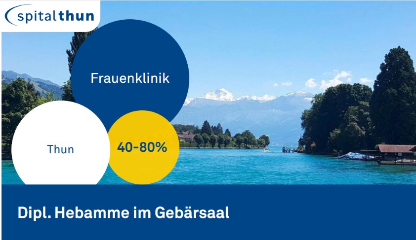 Thun Spital STS AG sucht dipl. Hebamme im Gebärsaal